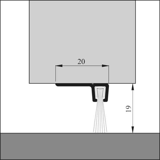 TOCHTPROFIEL/BORSTELPROFIEL IBS-90-18 100 CM  3340297