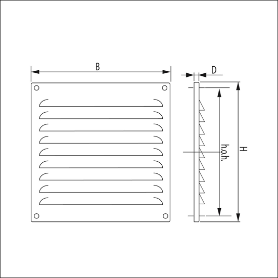 SCHOEPENROOSTER, ALUMINIUM MILL-FINISH 1-2020A 3340307
