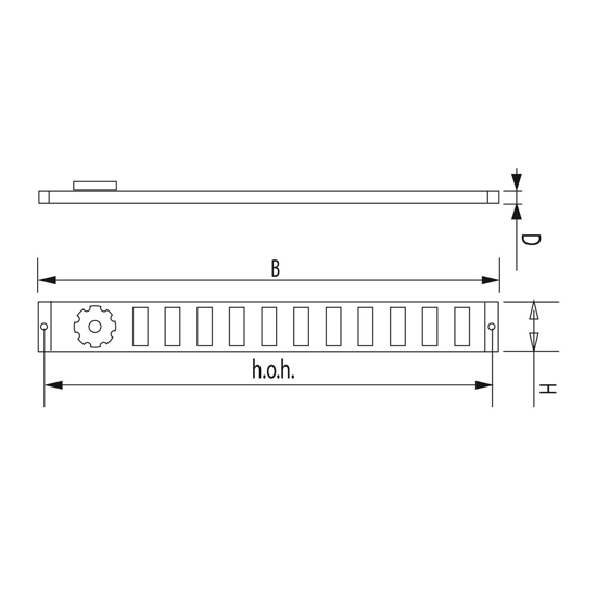 SCHUIFROOSTER, ALUMINIUM, 40 MM. HOOG WIT, RAL 9010 3-3704W 3340320