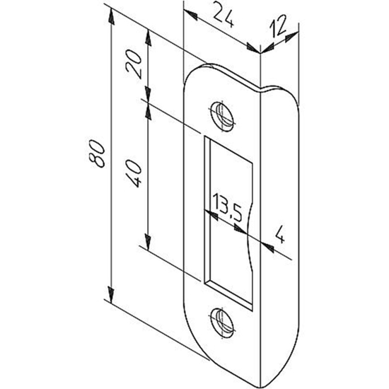 HP 1255/12 BULK PER 10 HOEKSLUITPLAAT, STAAL VERZINKT 24X80-12MM AFGER  3340983