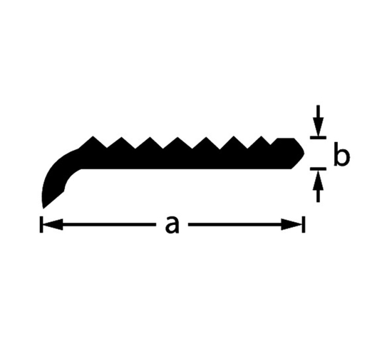 TRAPKANT ALUMINIUM ZILVER GEANODISEERD 25X6,3X2MM 100CM  3341136