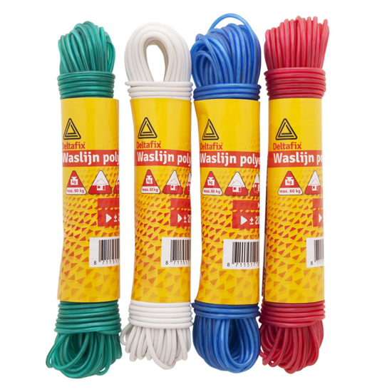 WASLIJN POLYESTER ASSORTI 20 M X 3.2MM 3802 3342496