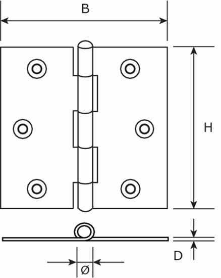 H361-63633003 / SCH.RVS PEN 63X63 RVS GEBORS.  3343298