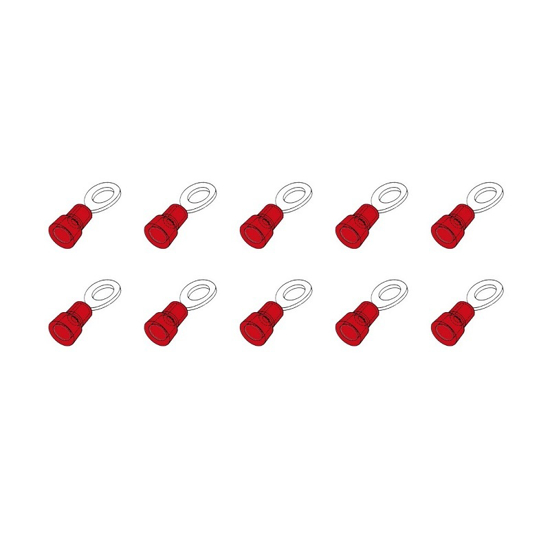 10 ST.KABELSCHOEN OOG 3MM ROOD  3343326