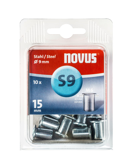 NOVUS BLINDKLINKMOER M6 X 14,5MM, STAAL, 10 ST.  3343684