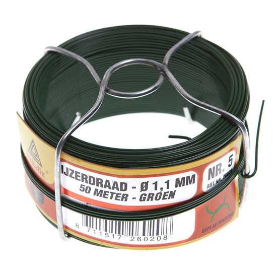 BINDDRAAD GEPLASTIFICEERD GROEN 50 M X 4.0MM  3344916