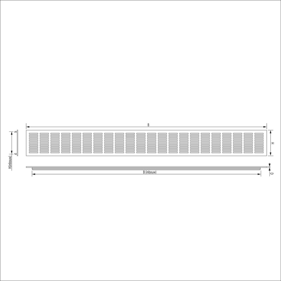 VENTILATIESTRIP, ALUMINIUM, EXTRUSIE, 100 MM WIT G61-8010W 3344997