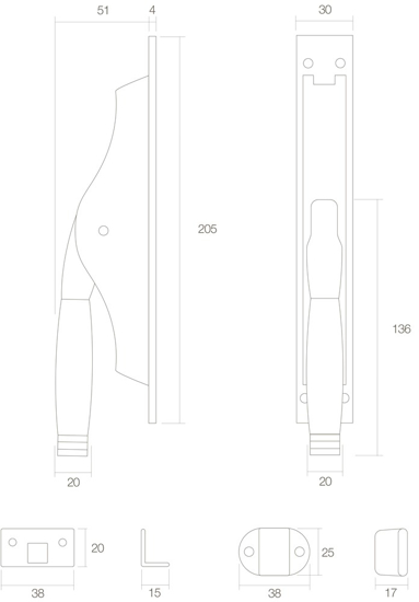 POMP-ESPAGNOLET TON 222 MESSING GELAKT/EBBENHOUT 0013.562035 3345299