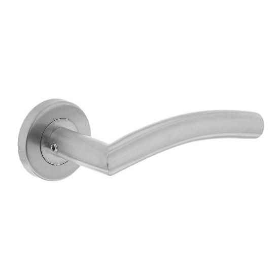 DEURKRUK LISA/HOEK90° BASIC OP ROND GEVEERDE ROZET ø53X9MM RVS GEBORST  3345304