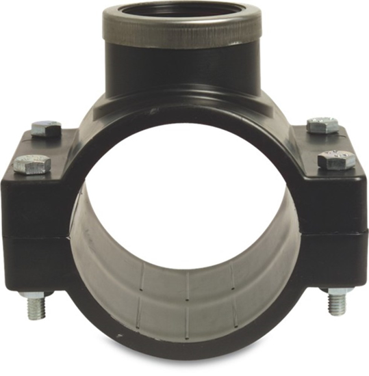PROFEC AANBOORZADEL PP 50 MM X 1 1/4" KLEM X BINNENDRAAD 16BAR ZWART T  3345389