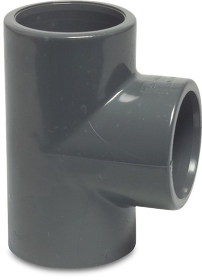 PROFEC T-STUK 90° PVC-U 63 MM LIJMMOF 16BAR GRIJS KIWA  3345400