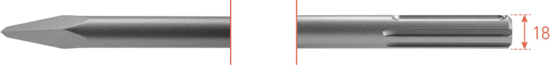 SDS-MAX PUNTBEITEL, L=280 215.1005 3346264