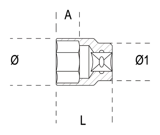 900 8-DOPSLEUTELS ZESKANT 009000080 3346638
