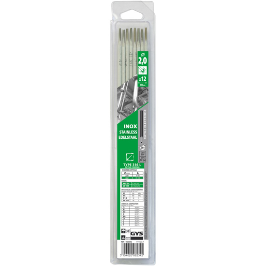 GYS SPECIALE ELEKTRODES RVS O2,0MM (X12)  3349014