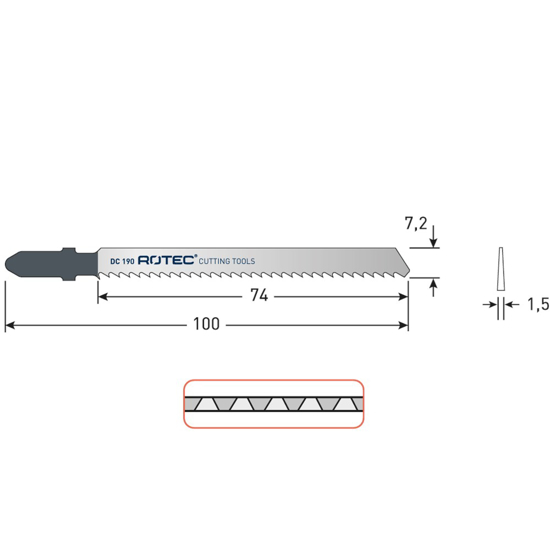 DECOUPEERZAAGBLAD DC190 / T101BR (VPE 5) 520.0190 3349949