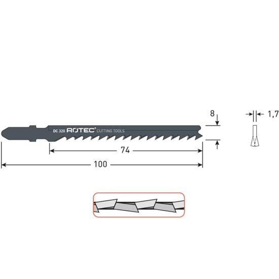 DECOUPEERZAAGBLAD DC320 / T144DP (VPE 5) 520.0320 3349953