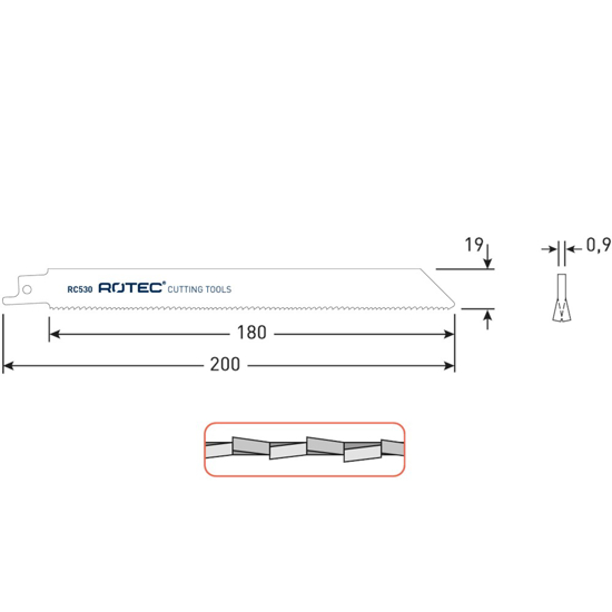 RECIPROZAAGBLAD RC530 (VPE 5) 525.0530 3349983
