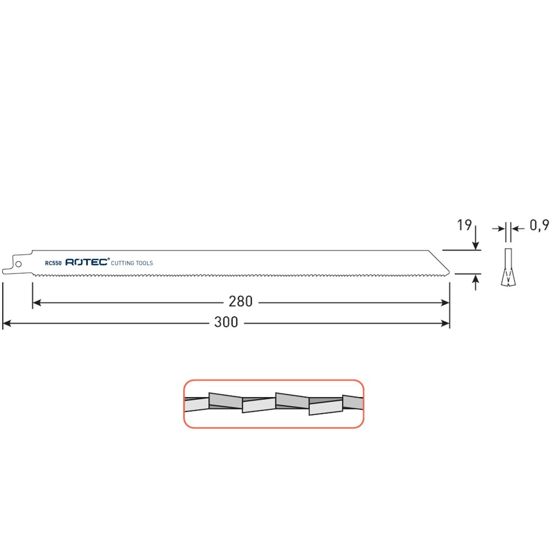RECIPROZAAGBLAD RC550 / S1222VF (VPE 5) 525.0550 3349984