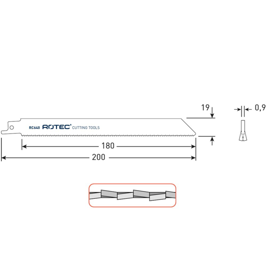 RECIPROZAAGBLAD RC640 / S1122BF (VPE 5) 525.0640 3349986