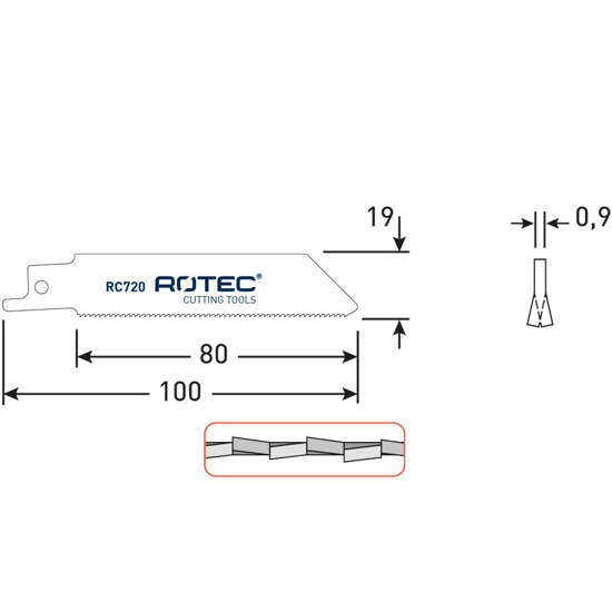 RECIPROZAAGBLAD RC720 / S522EF(VPE 5) 525.0720 3349988