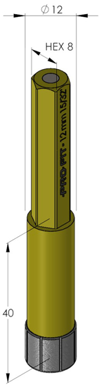 PROFIT DIAMONDBOOR MET ZESKANT AANSLUITING 8 MM, Ø12 MM 09031012 3350107