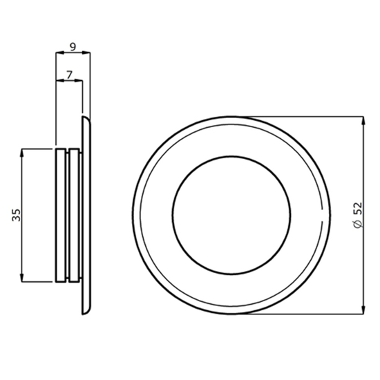 SCHUIFDEURKOM ROND 52 MM NATUREL 4554-01E 3350546