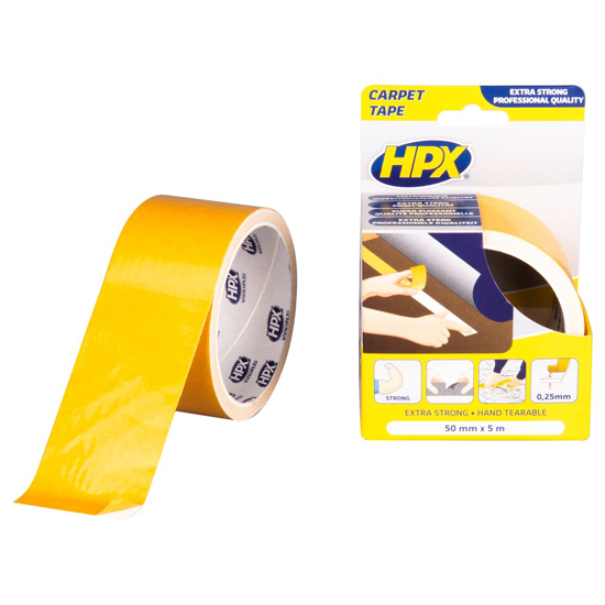 DUBBELZIJDIGE TAPIJTTAPE - WIT 50MM X 5M CT5005 3350583