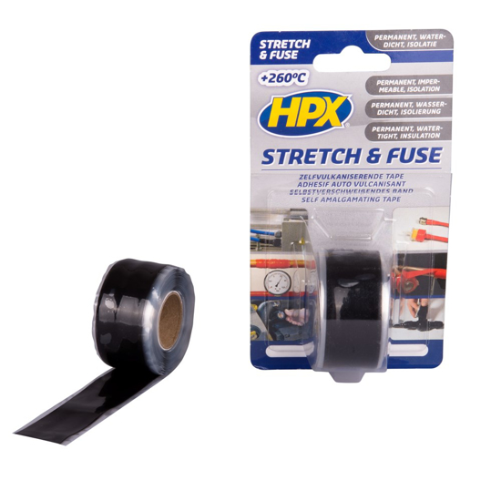STRETCH & FUSE ZELFVULKANISERENDE TAPE - ZWART 25MM X 3M SZ2503 3351017