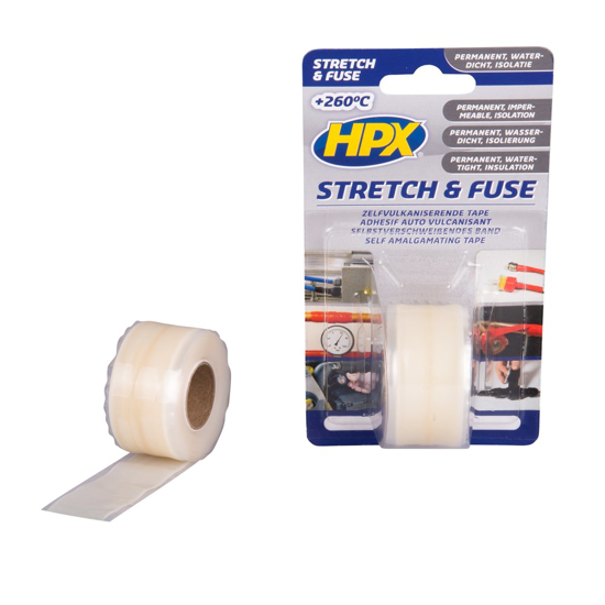 STRETCH & FUSE ZELFVULKANISERENDE TAPE - TRANSPARANT 25MM X 3M SI2503 3351018