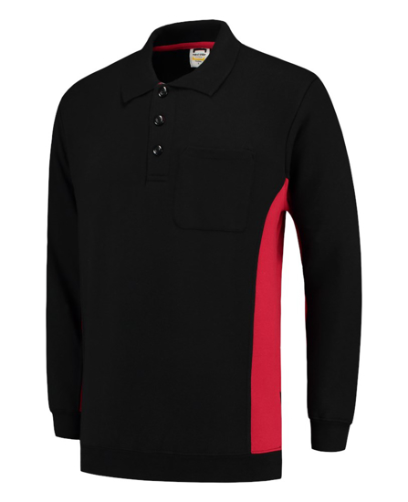 POLOSWEATER TRICORP 302001 MAAT XL ZWART/ROOD TS2000  3351095
