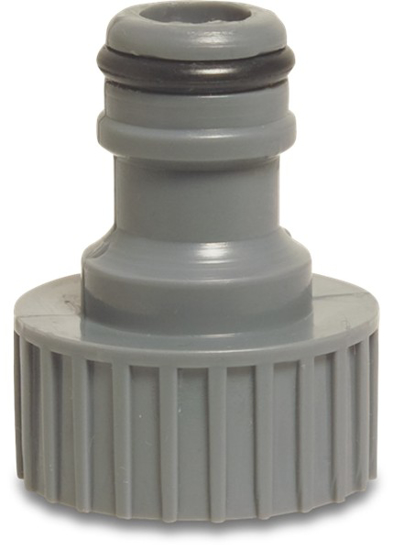 KRAANAANSLUITING PVC-U 1/2" BINNENDRAAD X MANNELIJK KLIK GRIJS  3351661