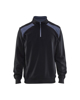 SWEATSHIRT BI-COLOUR MET HALVE RITS ZWART/GRIJS XL 335311589994XL  3352536
