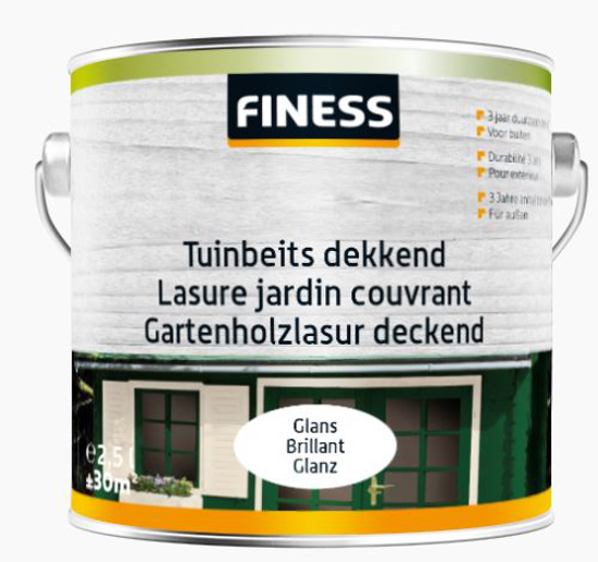 FINESS BEITS TUINHUIS DEK. GLANS BU 2,5L 2590 GEBROKEN WIT (RAL 9010) 35326523 3352703