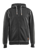 SWEATSHIRT HOODED 1-WEG RITS 3398 - ZWART MELEE  3352947