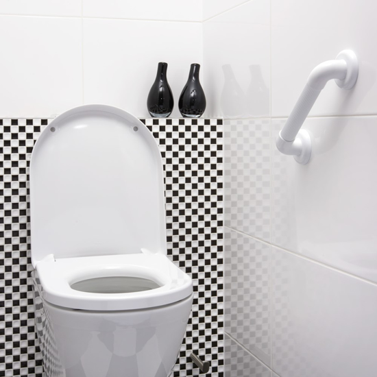 SECUCARE WANDBEUGEL BASIC - 30CM - GERIBBELD KUNSTSTOF - WIT 8010.900.30 3353042