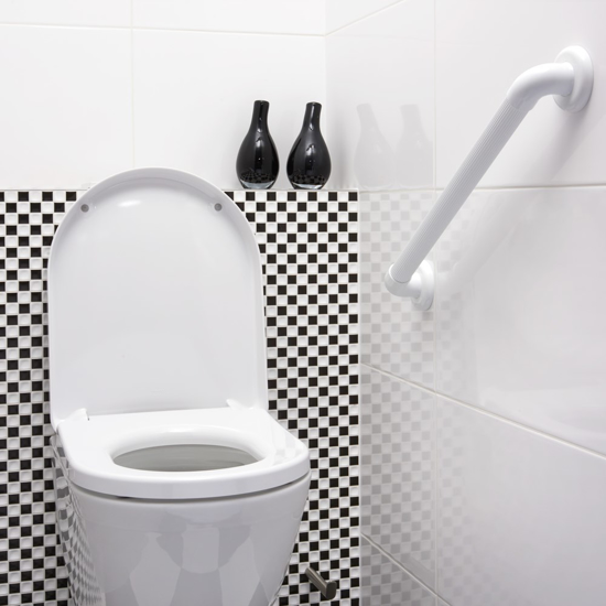 SECUCARE WANDBEUGEL BASIC - 60CM - GERIBBELD KUNSTSTOF - WIT 8010.900.60 3353044