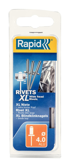 RAPID BLINDKLINKNAGELS XL Ø 4 X 18 MM INCL. BOOR 40 ST., BLISTER  3353268