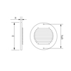 SCHOEPENROOSTER, ROND, ALUMINIUM, OPBOUWMAAT ?150MM, MILL-FINISH BULK B1-R150A 3355663