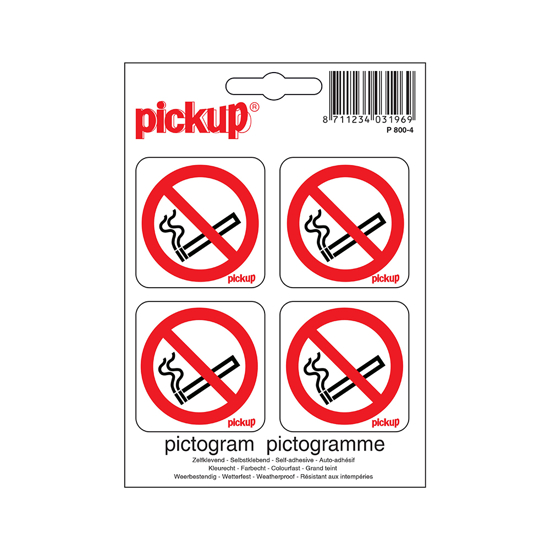 STICKER VERBODEN TE ROKEN 50X50 MM - 4 STUKS P800-4 3344105