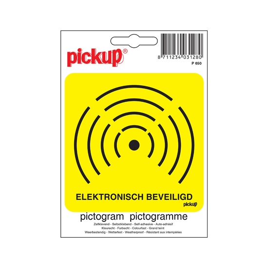STICKER ELEKTRONISCH BEVEILIGD 100X100 MM P650 3344107