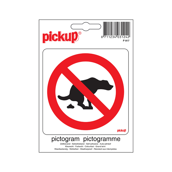 STICKER HIER GEEN HONDEPOEP 100X100 MM P817 3344111