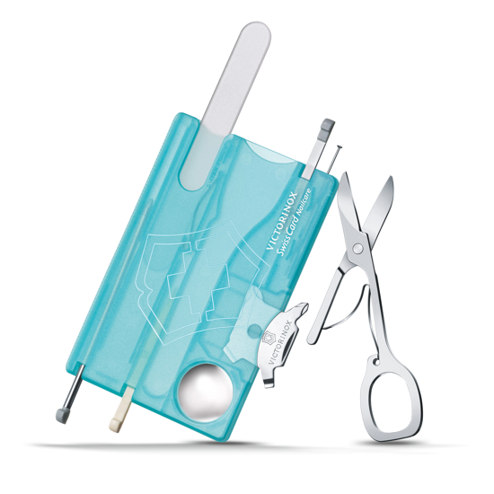 SWISSCARD, VICTORINOX, NAILCARE, 13FUNCT., TRANSP.IJSBLAUW  3352185