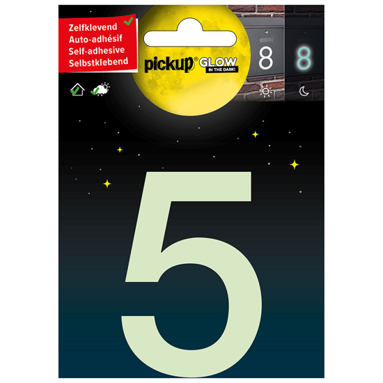 GLOW IN THE DARK NUMMER 5 75 MM ZELFKLEVEND 3909907515 3354471