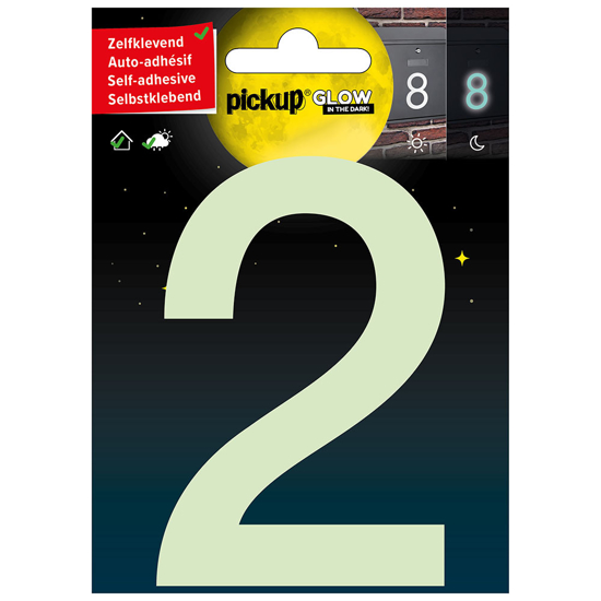 GLOW IN THE DARK NUMMER 2 100 MM ZELFKLEVEND 3909910012 3354479