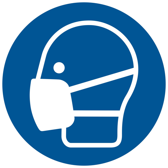 STICKER MONDKAPJE VERPLICHT 150 MM ROND P929-15 3355749