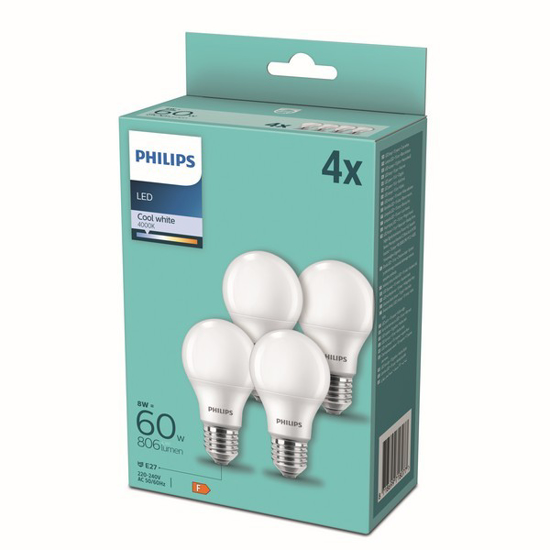 LED BULB 9-60W E27 A60 840 ND FR(4-PACK)  3357926