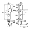 CURVE PLUS VH BESLAG/S-KNOP OMK. PC72/ BLOKKRUK PC55/242X52/F1 GESL/SK 66655111BL72 3352114