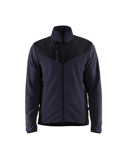 Afbeeldingen van GEBREID VEST MET SOFTSHELL DONKER MARINEBLAUW/ZWART M 594225368699M