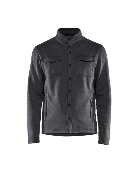 Afbeeldingen van PIQUE FLEECEVEST ZWART MELEE L 323225339991L
