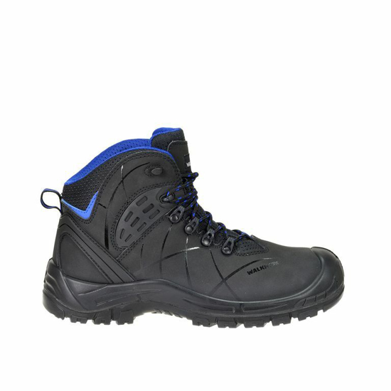 Afbeeldingen van WALKMATE WERKSCHOEN HOOG PARIJS S3 SRC ZWART/BLAUW MAAT 42